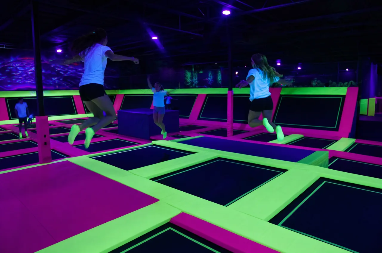 Glow in the dark trampolines